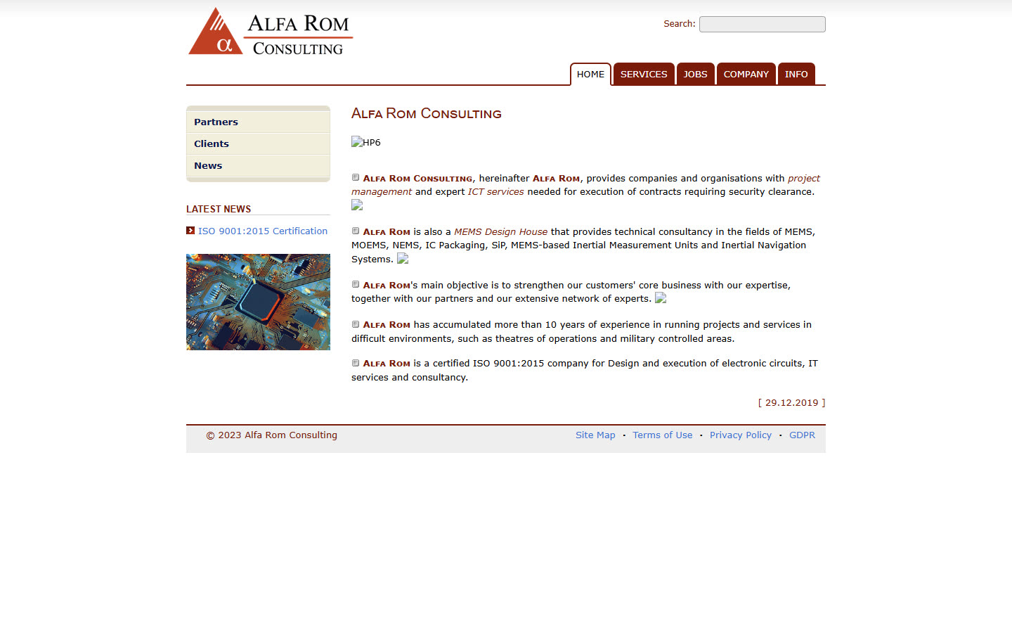 Alfa Rom Consulting, site-ul vechi (2024)