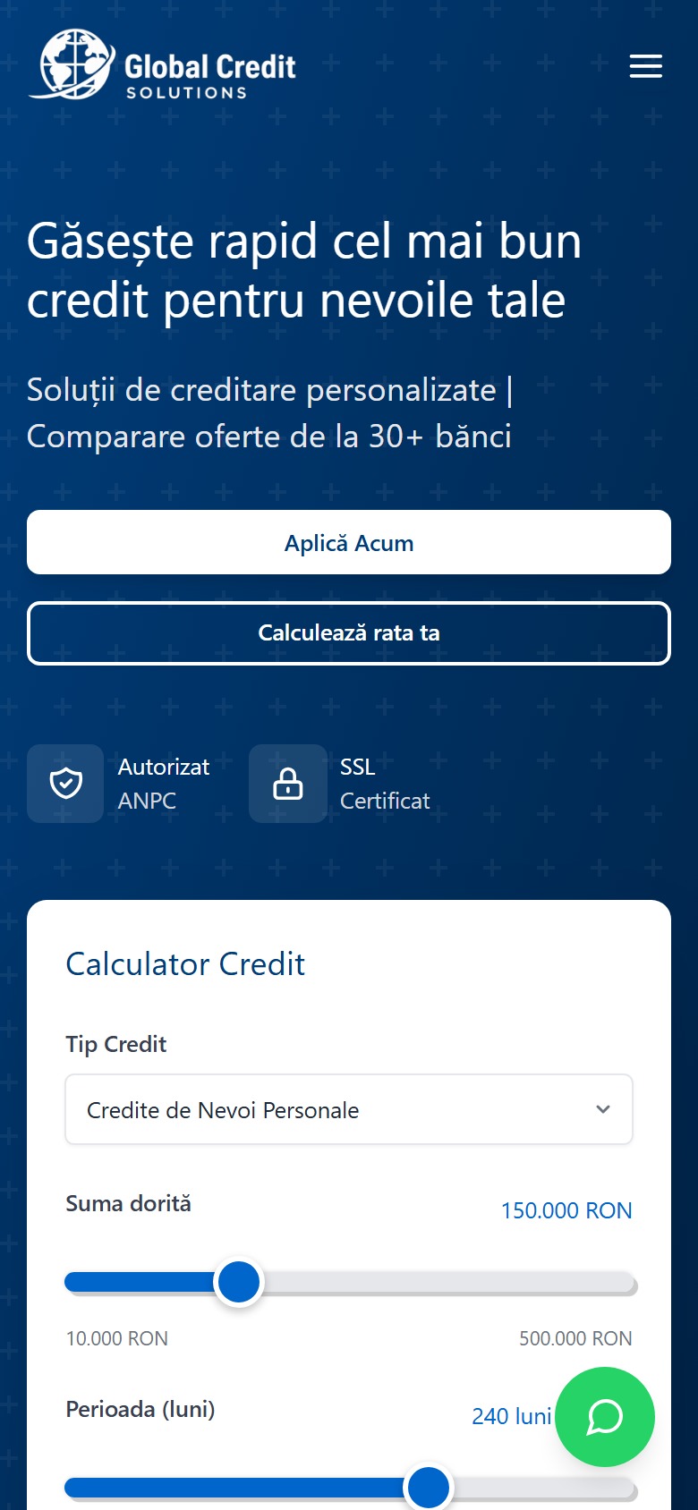 Credit Solutions pe telefon